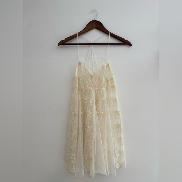 En Creme Dresses & Skirts - En crème boho Cream Lace Dress | cottagecore fairy lace dress with mesh sz small